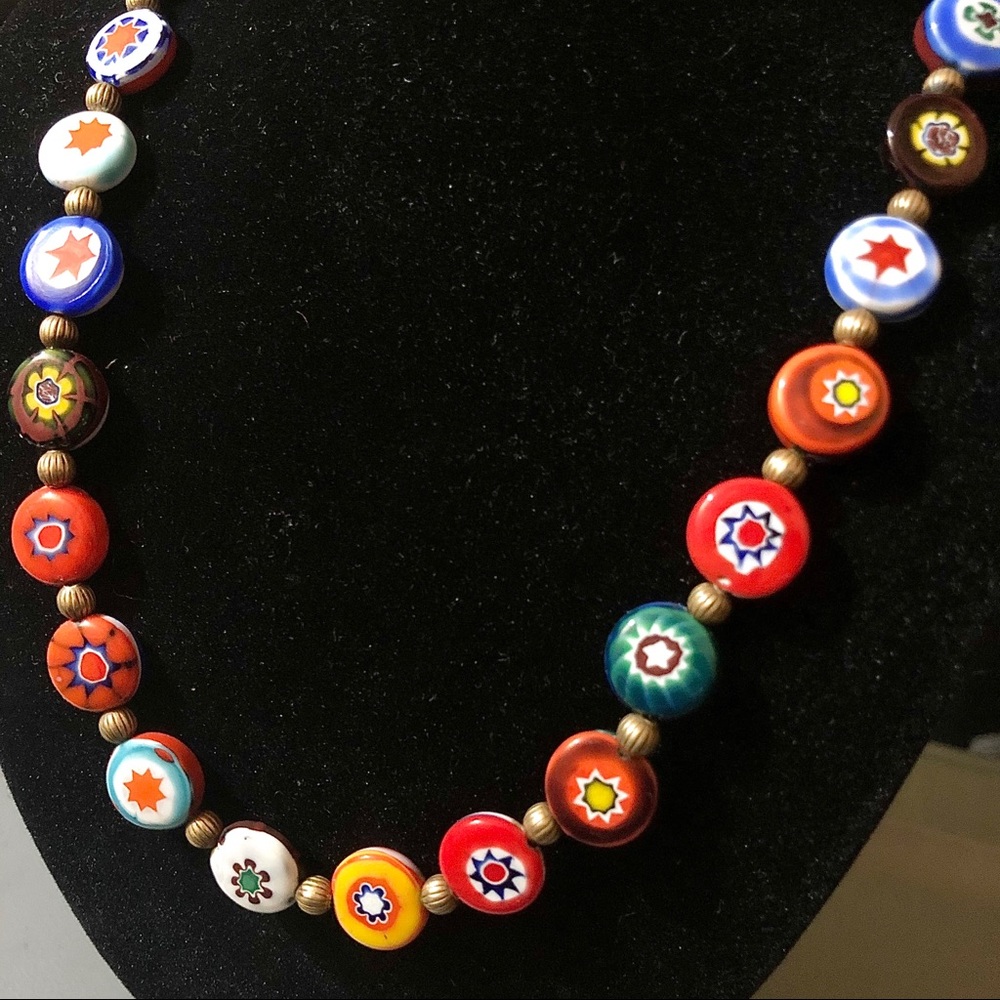 Vintage Venetian Millefiori Coin Bead Choker - Picture 5 of 7